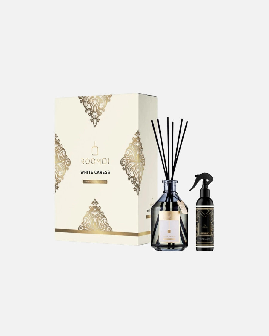 Roomoi White Caress Cofanetto Diffusore 200ml + Home Spray 100ml