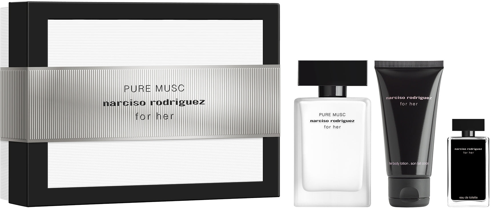 Narciso Rodriguez For Her Pure Musc - Set edp 50ml + edt mini 7.5ml + lozione corpo50ml